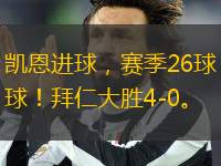 凱恩進(jìn)球，賽季26球！拜仁大勝4-0。